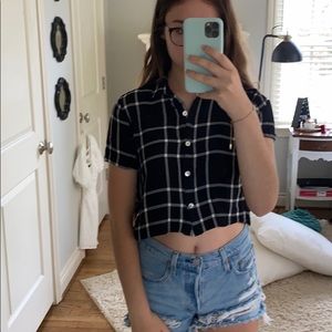 Pacsun button up cropped shirt